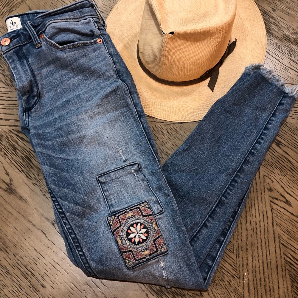 Abercrombie & Fitch Patchwork Distressed Jeans